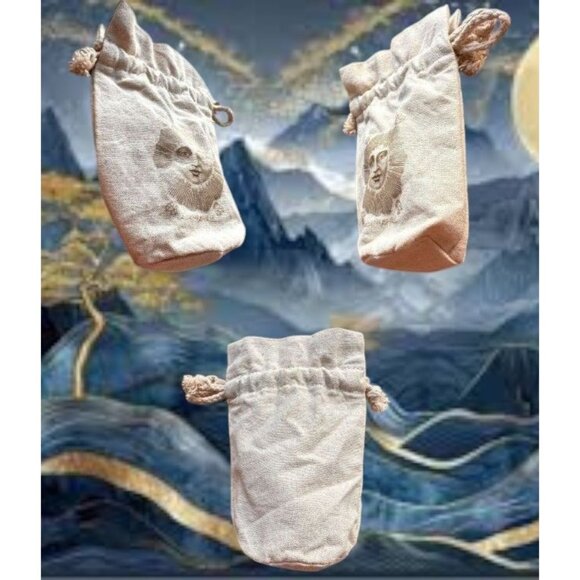 Drawstring Jewelry Pouch Good Mojo Co Sun Face Crystals Stash Bag Cotton - Picture 6 of 12